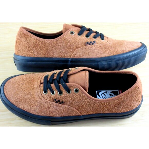 Vans Men's Skate Authentic Hairy Suede Black Rust Brown shoes Size 10 NIB - Picture 7 of 7